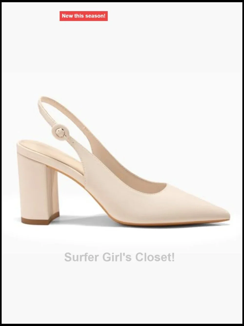 Women's Slingback Block Heels Pointed Closed Toe Work Dress Shoes